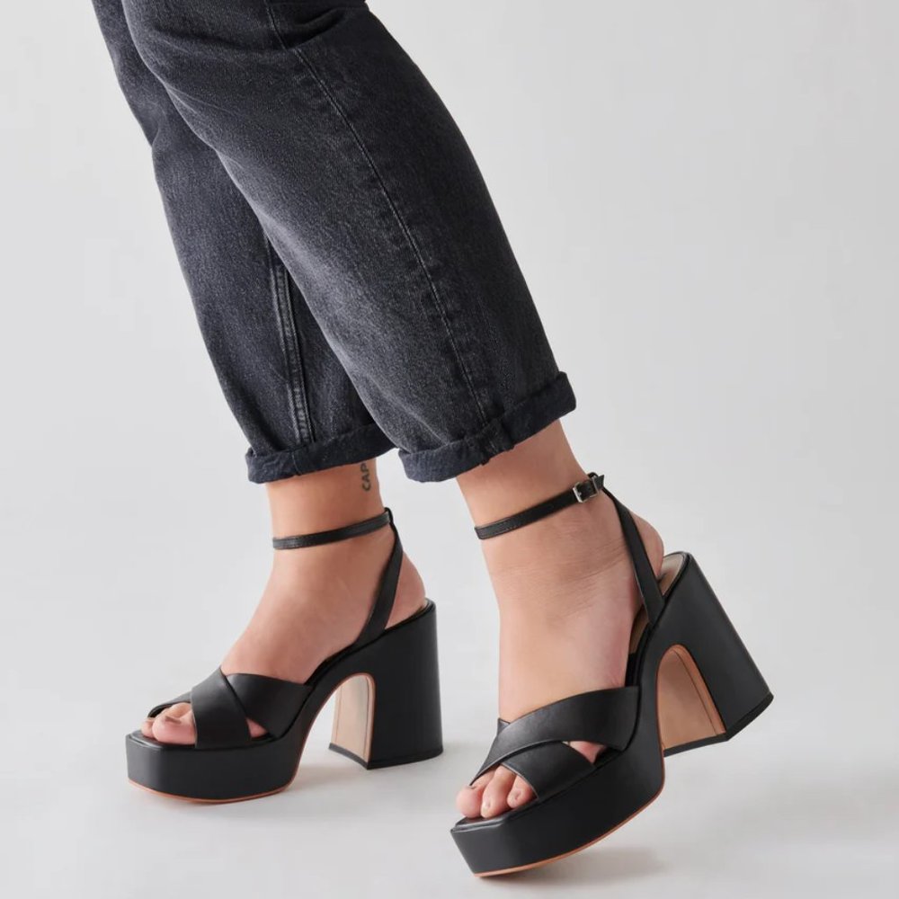 Dolce Vita Wessi Black Platform Heels